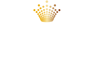 Goldene Kronengrafik über dem Wort 